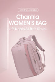 CB00617 Multi-Purpose Casual 15.6 Laptop Compartment Waterproof Expandable Backpack for Women