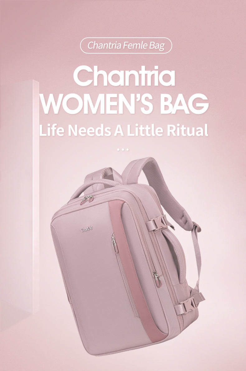 CB00617 Multi-Purpose Casual 15.6 Laptop Compartment Waterproof Expandable Backpack for Women