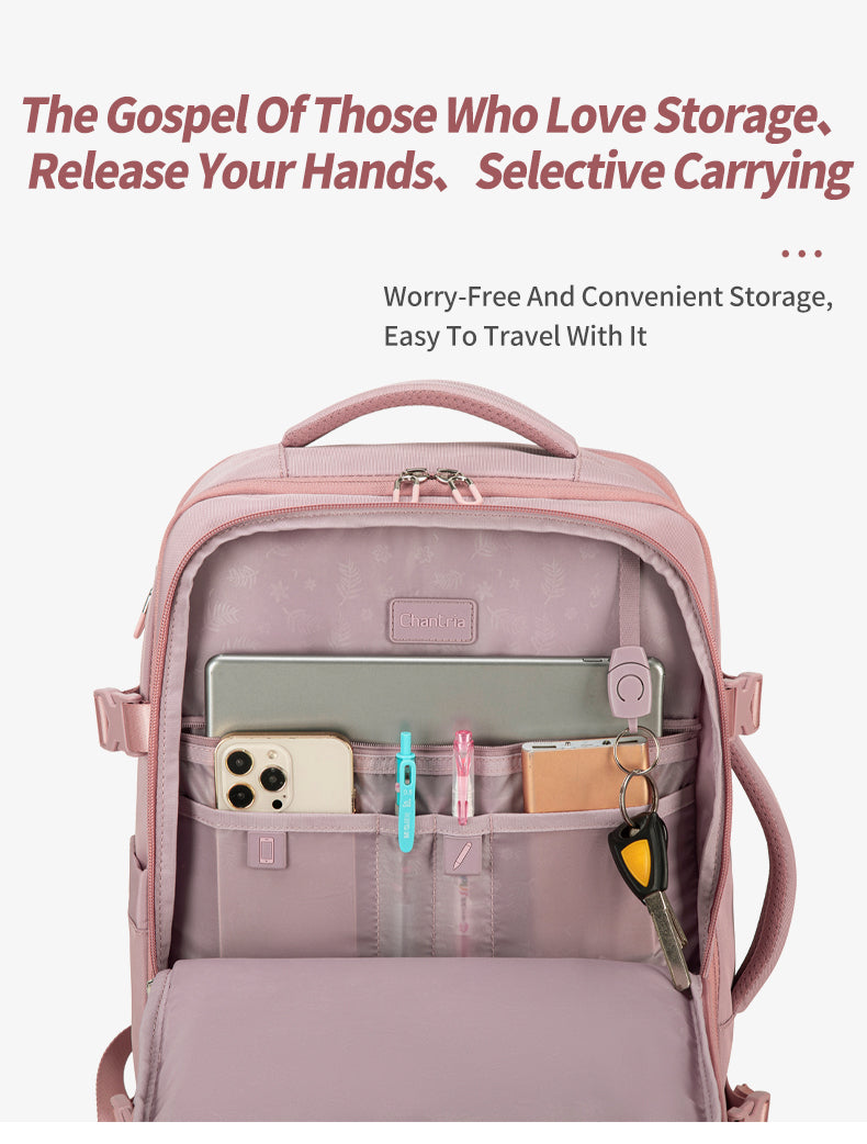 CB00617 Multi-Purpose Casual 15.6 Laptop Compartment Waterproof Expandable Backpack for Women