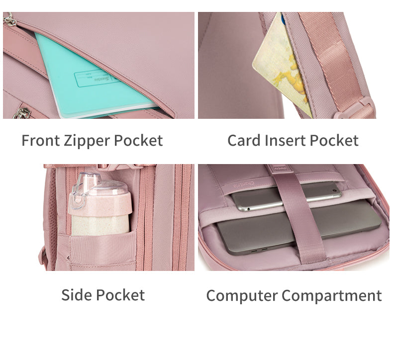 CB00617 Multi-Purpose Casual 15.6 Laptop Compartment Waterproof Expandable Backpack for Women