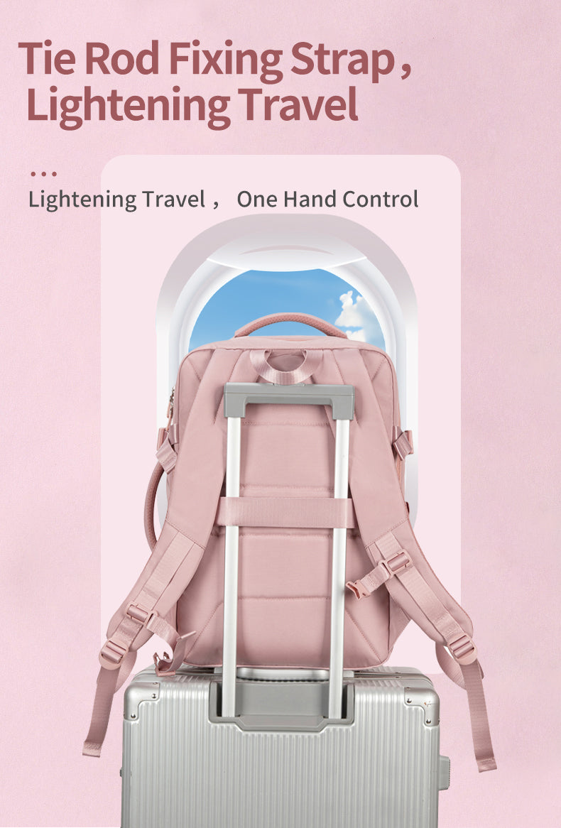 CB00617 Multi-Purpose Casual 15.6 Laptop Compartment Waterproof Expandable Backpack for Women