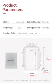 CB00617 Multi-Purpose Casual 15.6 Laptop Compartment Waterproof Expandable Backpack for Women