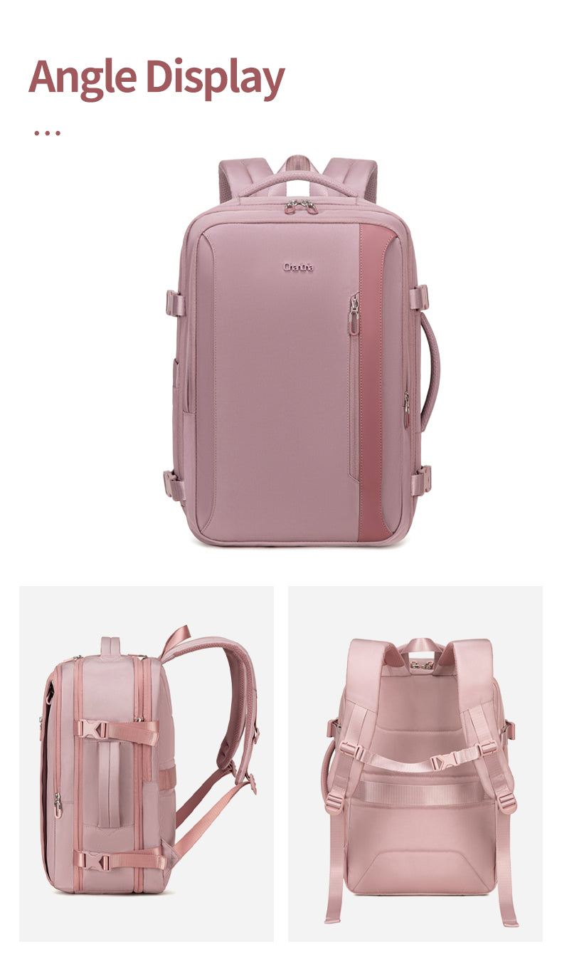 CB00617 Multi-Purpose Casual 15.6 Laptop Compartment Waterproof Expandable Backpack for Women
