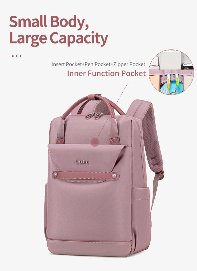 CB00618 Multi-Purpose Casual 15.6 Laptop Compartment Waterproof Expandable Backpack for Women