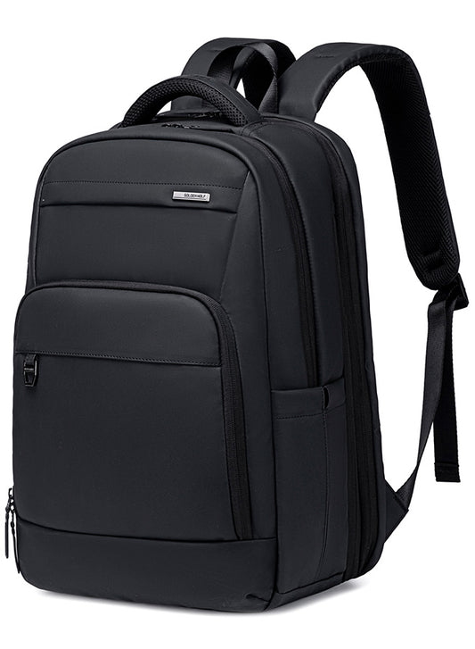 GB00708 15.6-inch Laptop Business Casual Large Capacity Water-resistant Backpack Bag - Black