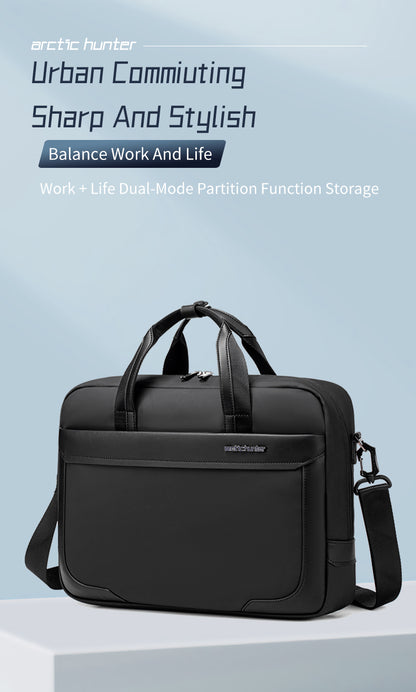 GWB00889 BLACK شنطة لاب توب كتف يد 15.6-انش ذات وزن خفيف متعددة الوظائف مقاومة للماء ذات جودة عالية من اركتك هنتر,