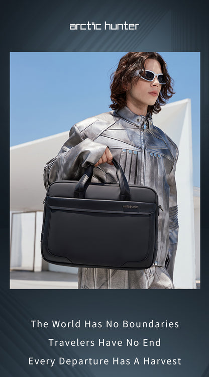 GWB00889 BLACK شنطة لاب توب كتف يد 15.6-انش ذات وزن خفيف متعددة الوظائف مقاومة للماء ذات جودة عالية من اركتك هنتر,