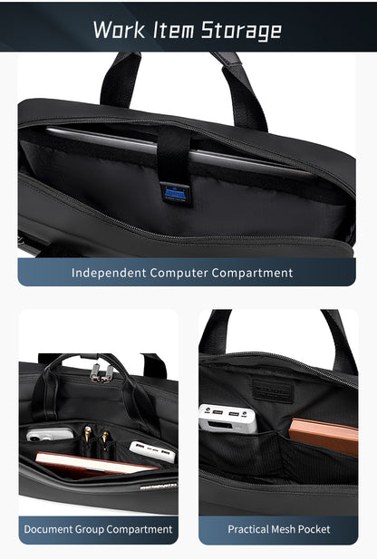 GWB00889 BLACK شنطة لاب توب كتف يد 15.6-انش ذات وزن خفيف متعددة الوظائف مقاومة للماء ذات جودة عالية من اركتك هنتر,