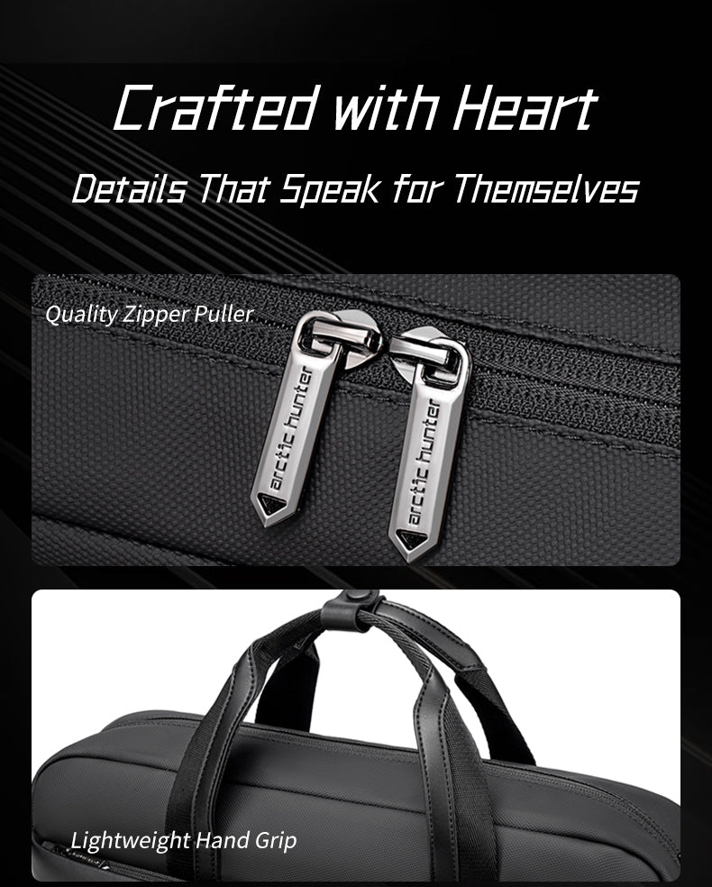 GWB00889 BLACK شنطة لاب توب كتف يد 15.6-انش ذات وزن خفيف متعددة الوظائف مقاومة للماء ذات جودة عالية من اركتك هنتر,