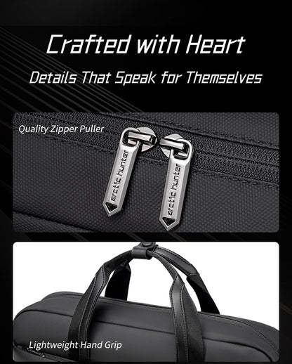 GWB00889 BLACK شنطة لاب توب كتف يد 15.6-انش ذات وزن خفيف متعددة الوظائف مقاومة للماء ذات جودة عالية من اركتك هنتر,