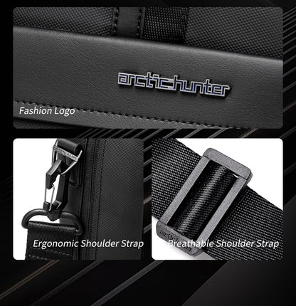 GWB00889 BLACK شنطة لاب توب كتف يد 15.6-انش ذات وزن خفيف متعددة الوظائف مقاومة للماء ذات جودة عالية من اركتك هنتر,