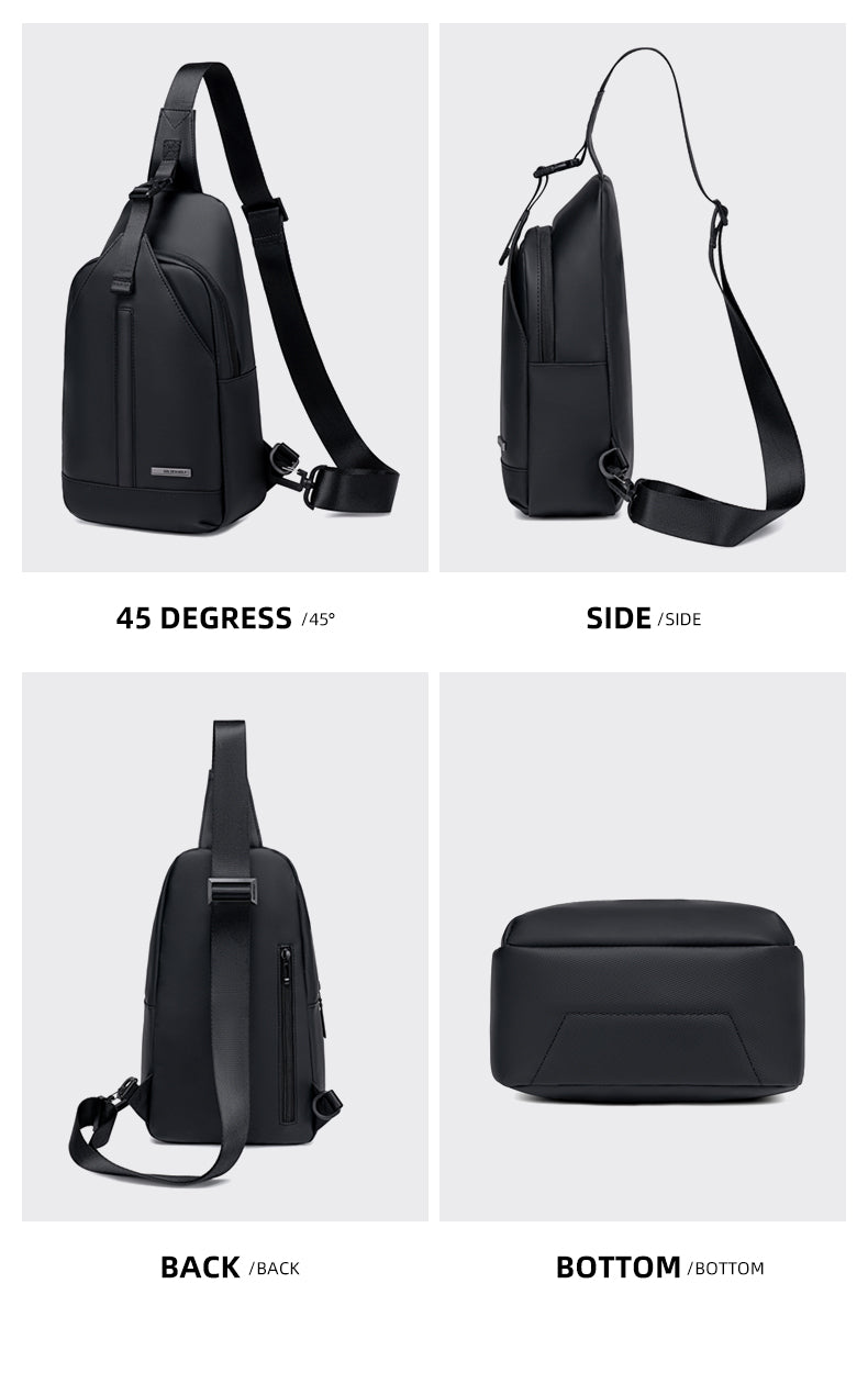 GXB00737 Casual Shoulder Chest Anti-theft Waterproof Hand Cross Bags Bag - Black
