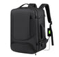 2402 Multi-Purpose Casual Laptop Compartment Waterproof Expandable Backpack- Black