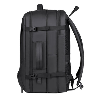 2402 Multi-Purpose Casual Laptop Compartment Waterproof Expandable Backpack- Black