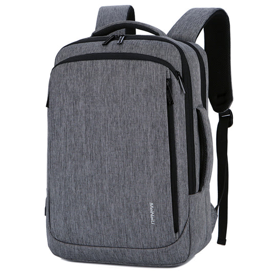 023 Nylon Laptop Backpack With USB Charging Port, 15.6-inch - Grey