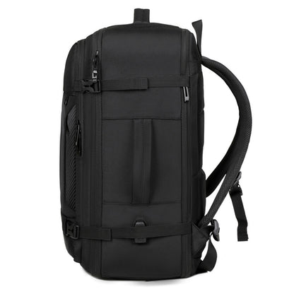 2406 Multi-Purpose Casual Laptop Compartment Waterproof Expandable Backpack- Black