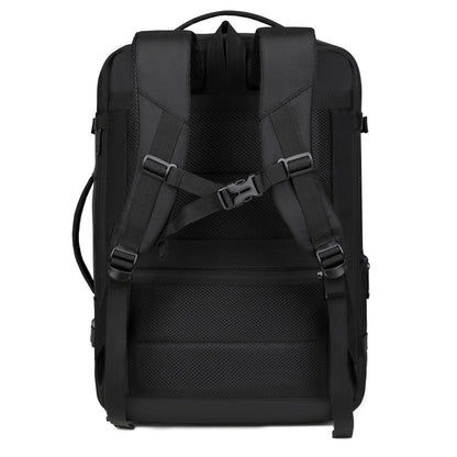 2406 Multi-Purpose Casual Laptop Compartment Waterproof Expandable Backpack- Black