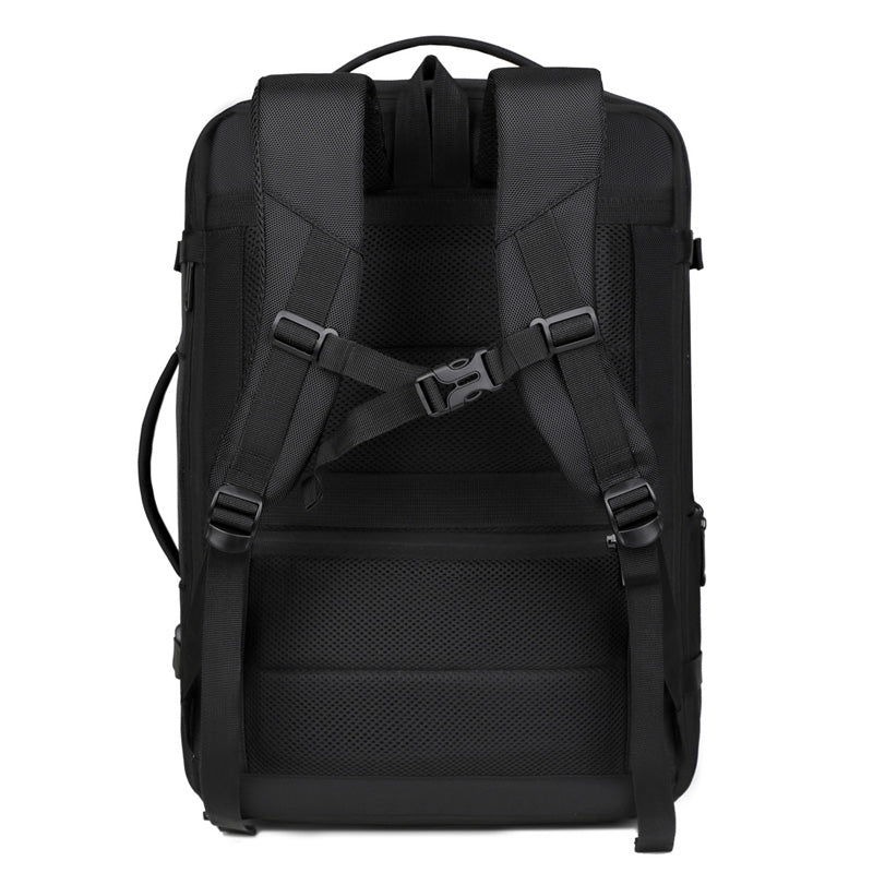 2405 Multi-Purpose Casual Laptop Compartment Waterproof Expandable Backpack- Black