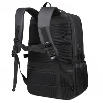 2401 Multi-Purpose Casual Laptop Compartment Waterproof Expandable Backpack- Black