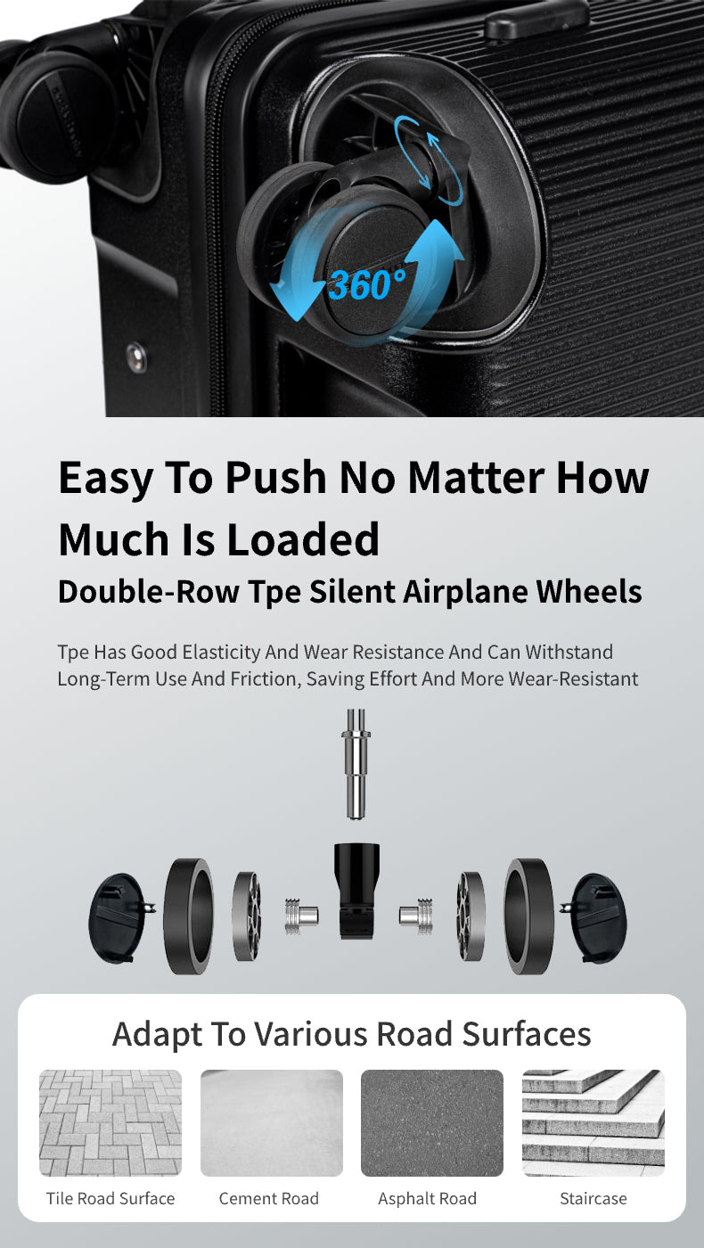 LGX001 Black شنطة سفر بعجلات،