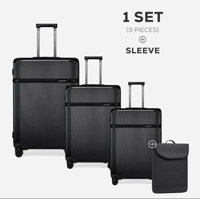 LGX001 Black 4 Pcs شنطة سفر بعجلات
