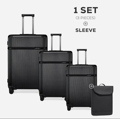 LGX001 Black 4 Pcs شنطة سفر بعجلات