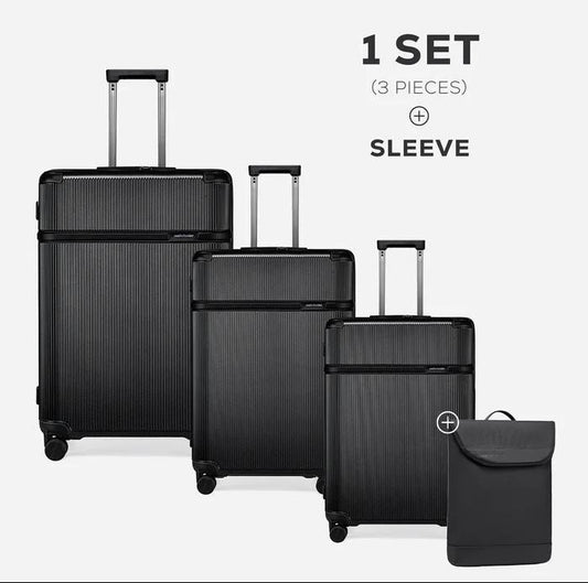 LGX001 Black 4 Pcs شنطة سفر بعجلات