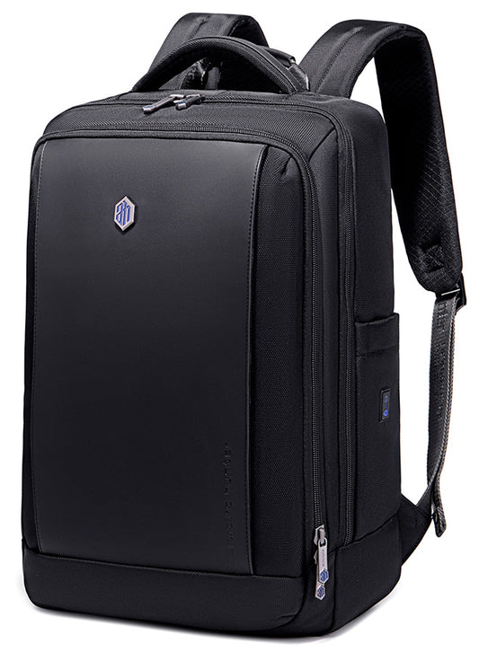 B00550 Stylish Casual Waterproof 15.6-Inch Laptop Oxford Fabric Backpack Bag - Black