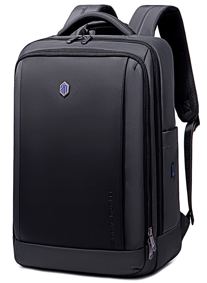 B00550 Stylish Casual Waterproof 15.6-Inch Laptop Oxford Fabric Backpack Bag - Black