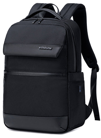 B00671 15.6-inch Laptop Business Casual Multifunction Backpack Waterproof Unisex Computer Bag Black