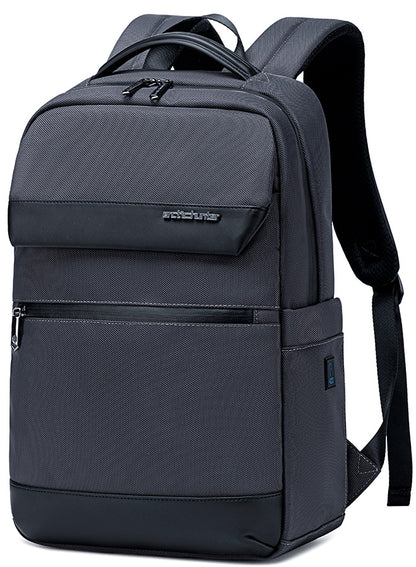 B00671 15.6-inch Laptop Business Casual Multifunction Backpack Waterproof Unisex Computer Bag Black