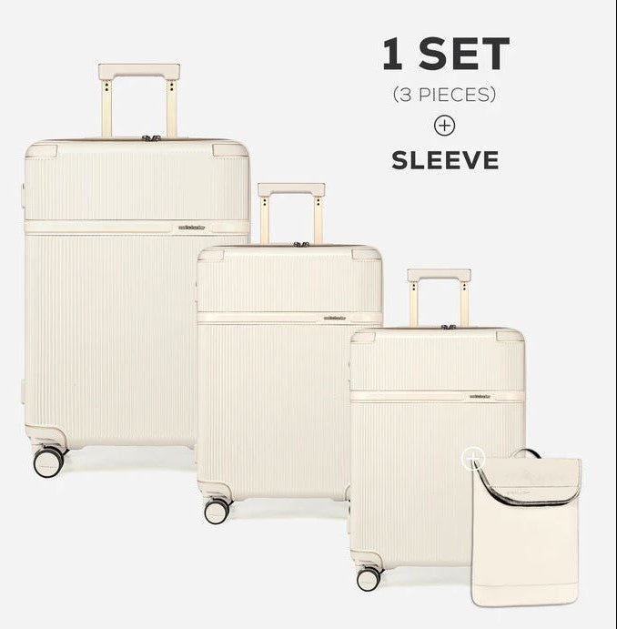 LGX001 Beige 4 Pcs شنطة سفر بعجلات