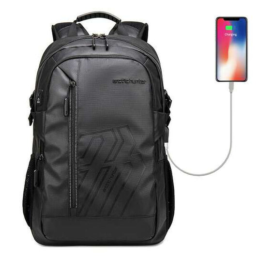 B00387 15.6 -Inch Multi Functional Travel Laptop Waterproof Backpack - Black