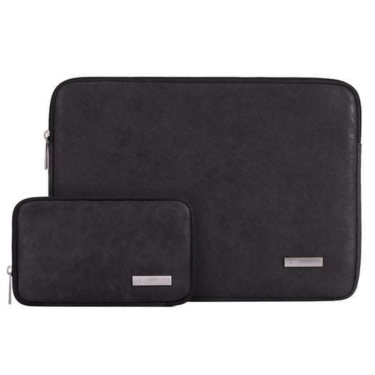 RS-SetB 2 Pcs 15.6-Inch Laptop Protective Case Sleeve Waterproof Briefcase Handbag Bag, Black