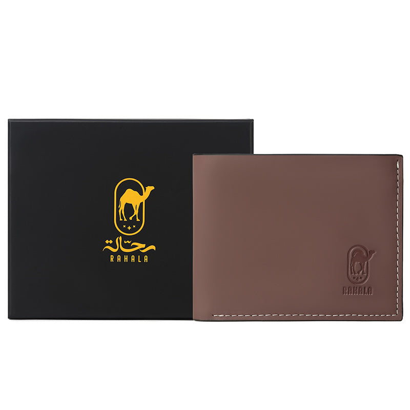 RA104 Genuine Leather Multiple Card Slots Casual Bifold Wallet Brown