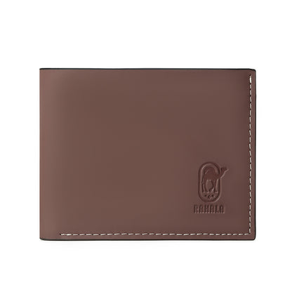 RA104 Genuine Leather Multiple Card Slots Casual Bifold Wallet Brown