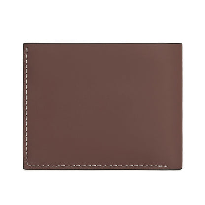 RA104 Genuine Leather Multiple Card Slots Casual Bifold Wallet Brown