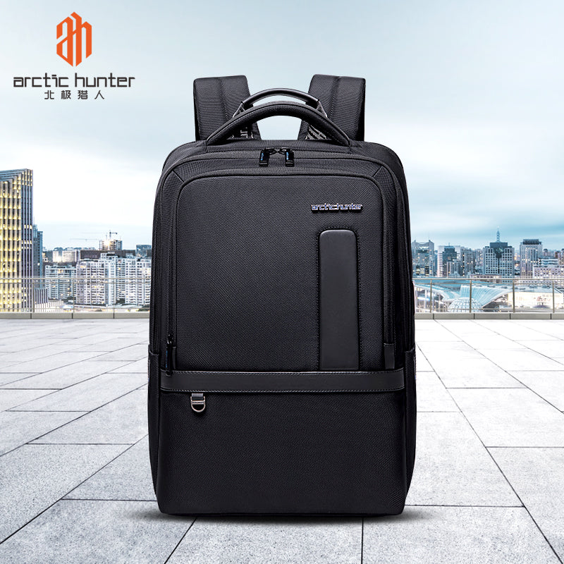 B00490 9CM Expandable Fashion Men Backpacks 15.6-Inch USB Charging Laptop Backpack - Black