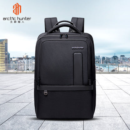 B00490 9CM Expandable Fashion Men Backpacks 15.6-Inch USB Charging Laptop Backpack - Black