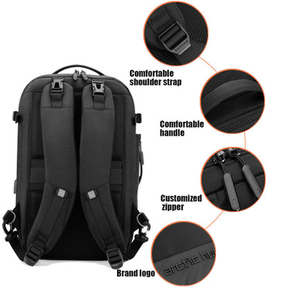 B00382 Men Smart Detachable Design Waterproof Travel 17.3-Inch Laptop Backpack Bag - Black