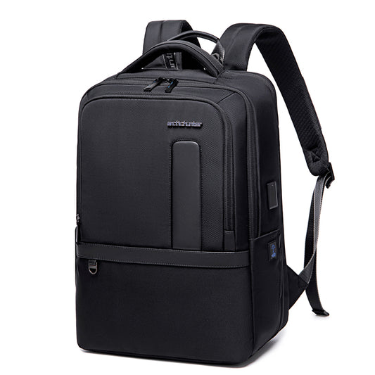 B00490 9CM Expandable Fashion Men Backpacks 15.6-Inch USB Charging Laptop Backpack - Black