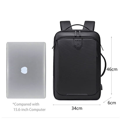 GB00450 Business Casual Slim Laptop Waterproof Backpack Outdoor USB Charging, Black