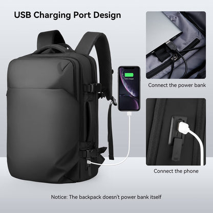 MR-9711_00 17-inch Laptop Compartment and USB Charging Port, Waterproof Business Backpack Ideal for Traveling, Working, Daily