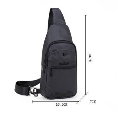 13001 Men Waterproof Chest Bag Shoulder Bag Travel Crossbody - Black