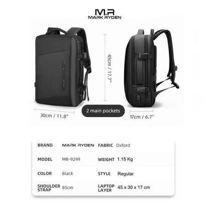 MR-9299_00 (REGULAR) 15.6-Inch Laptop Multi-Pockets (without Expansion) USB Backpack Bag