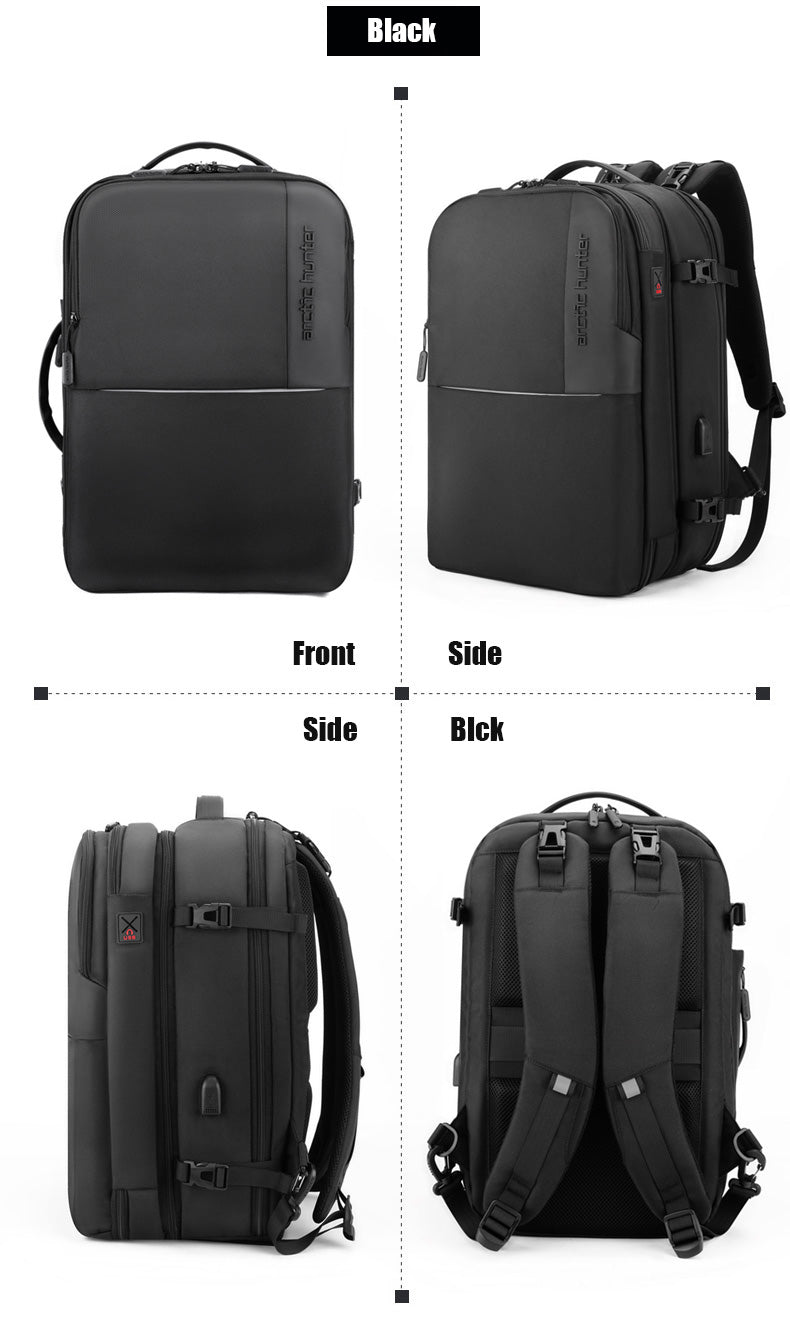 B00382 Men Smart Detachable Design Waterproof Travel 17.3-Inch Laptop Backpack Bag - Black