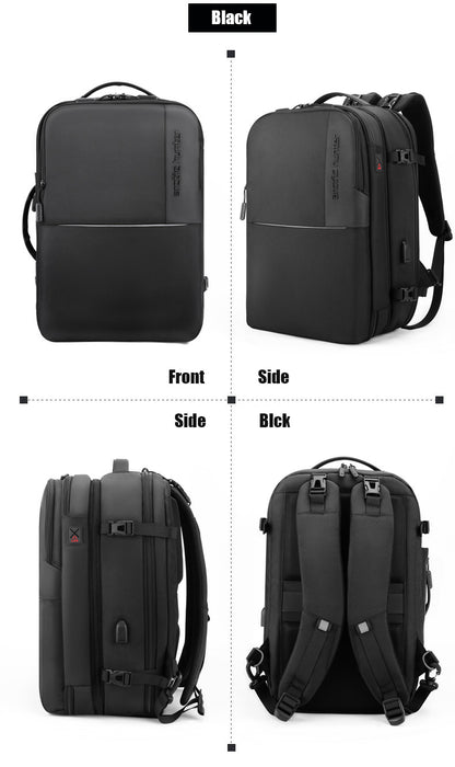 B00382 Men Smart Detachable Design Waterproof Travel 17.3-Inch Laptop Backpack Bag - Black