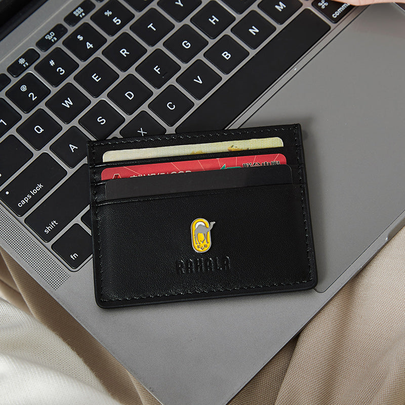 RA109 محفظة جلد مستوردة مناسبه لحمل الكروت والبطاقات ذات جودة عالية من رحالة - اسود