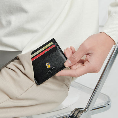 RA109 محفظة جلد مستوردة مناسبه لحمل الكروت والبطاقات ذات جودة عالية من رحالة - اسود