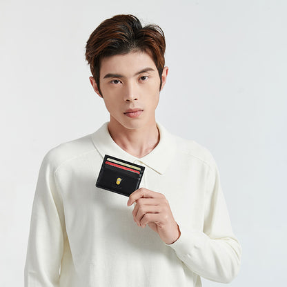 RA109 محفظة جلد مستوردة مناسبه لحمل الكروت والبطاقات ذات جودة عالية من رحالة - اسود